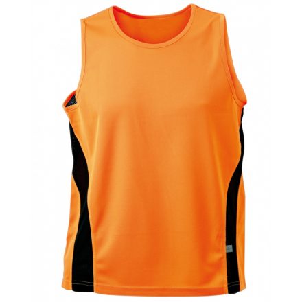 James&Nicholson J&N Men's Running ujjatlan póló JN305 orange/black 3XL