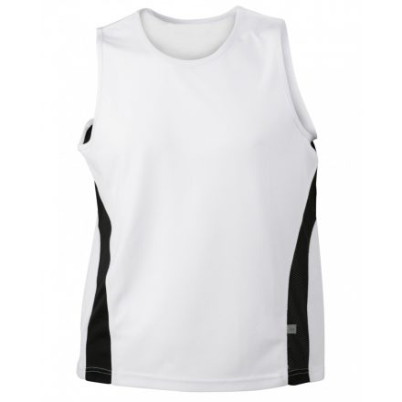 James&Nicholson J&N Men's Running ujjatlan póló JN305 white/black 3XL