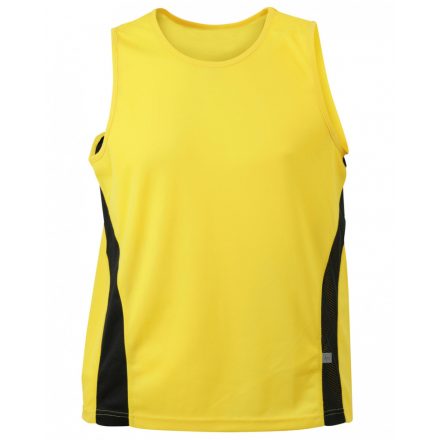 James&Nicholson J&N Men's Running ujjatlan póló JN305 yellow/black 3XL