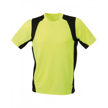 James&Nicholson J&N Men's Running-T futópóló JN306 fluoyellow/black 3XL