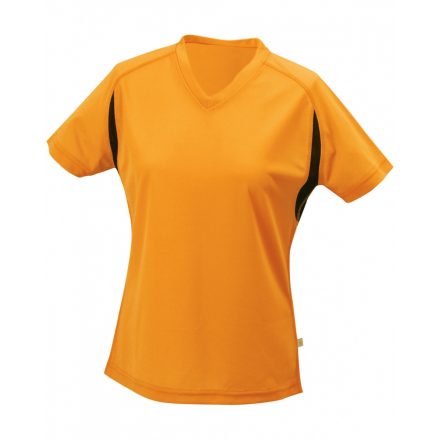 James&Nicholson J&N Ladies' Running-T női futópóló JN316 orange/black XXL