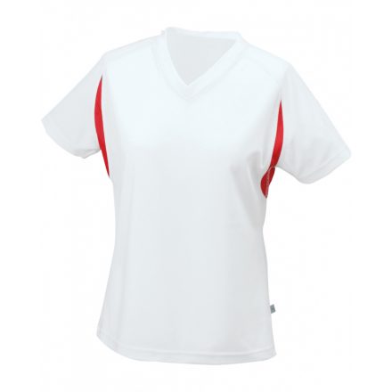 James&Nicholson J&N Ladies' Running-T női futópóló JN316 white/red L