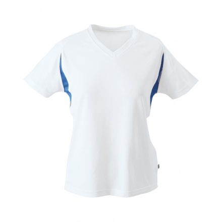 James&Nicholson J&N Ladies' Running-T női futópóló JN316 white/royal XS