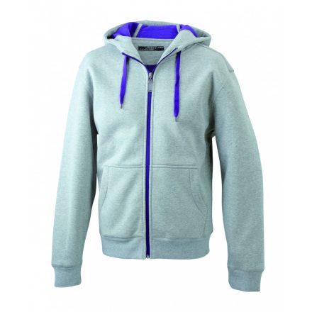 James&Nicholson J&N Ladies' Doubleface Jacket JN354 grey-heather/purple L