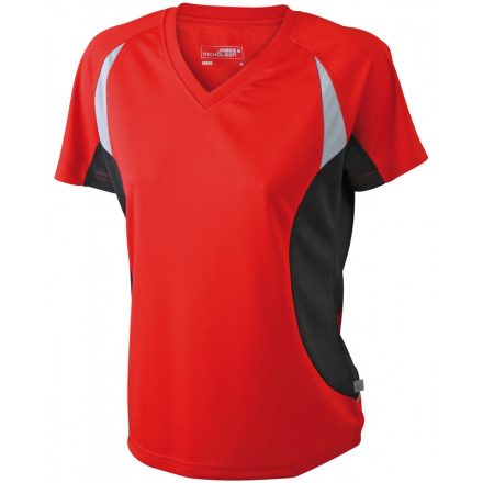 James&Nicholson J&N Ladies' Running-T női futópóló JN390 red/black L