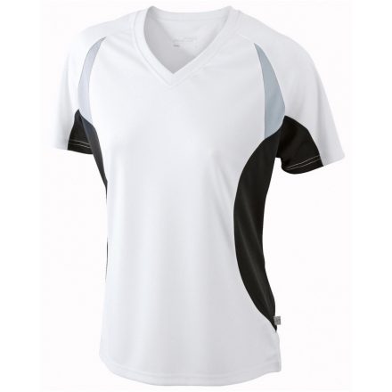 James&Nicholson J&N Ladies' Running-T női futópóló JN390 white/black L