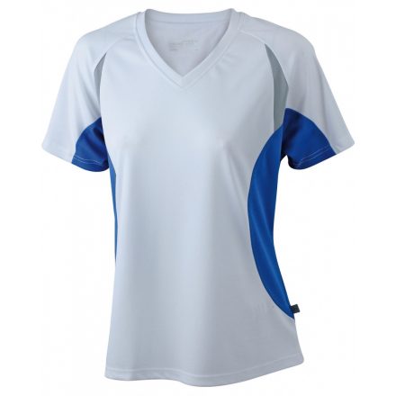 James&Nicholson J&N Ladies' Running-T női futópóló JN390 white/royal L