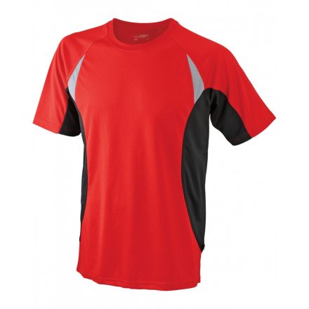 James&Nicholson J&N Men's Running-T futópóló JN391 red/black 3XL