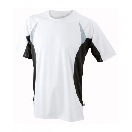 James&Nicholson J&N Men's Running-T futópóló JN391 white/black 3XL