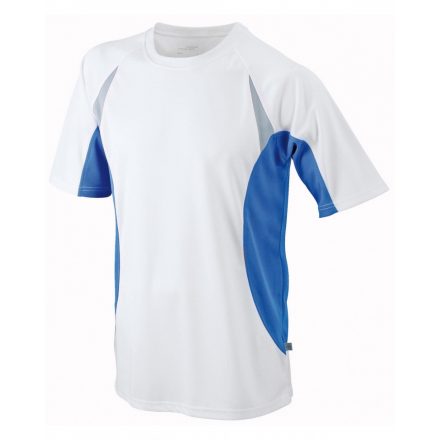 James&Nicholson J&N Men's Running-T futópóló JN391 white/royal 3XL