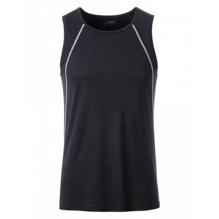 James&Nicholson J&N Sports Tanktop férfi trikó JN494 black/white L