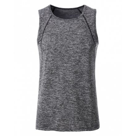 James&Nicholson J&N Sports Tanktop férfi trikó JN494 black-melange/black L