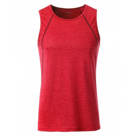 James&Nicholson J&N Sports Tanktop férfi trikó JN494 red-melange L