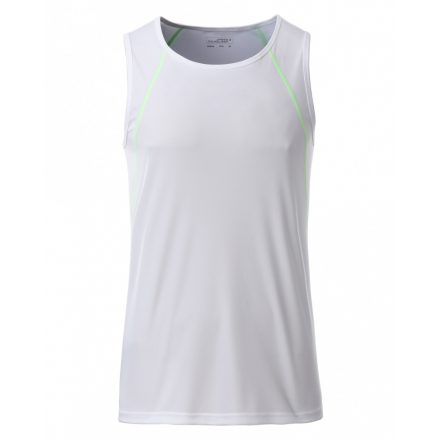 James&Nicholson J&N Sports Tanktop férfi trikó JN494 white/bright-green L