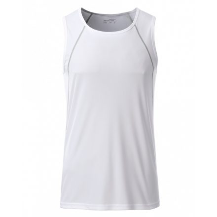 James&Nicholson J&N Sports Tanktop férfi trikó JN494 white/silver L