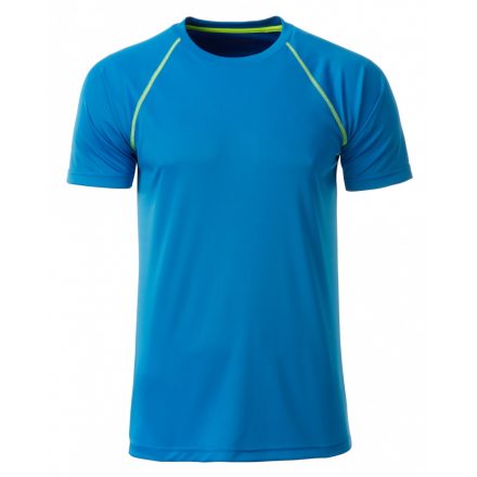 James&Nicholson J&N Men's Sport kereknyakú póló JN496 bright-blue/bright-yellow L