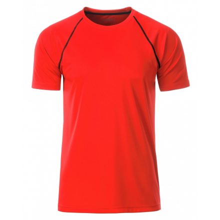 James&Nicholson J&N Men's Sport kereknyakú póló JN496 bright-orange/black L