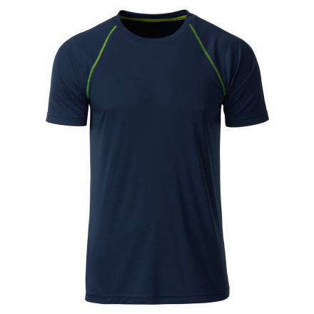 James&Nicholson J&N Men's Sport kereknyakú póló JN496 navy/bright-yellow L