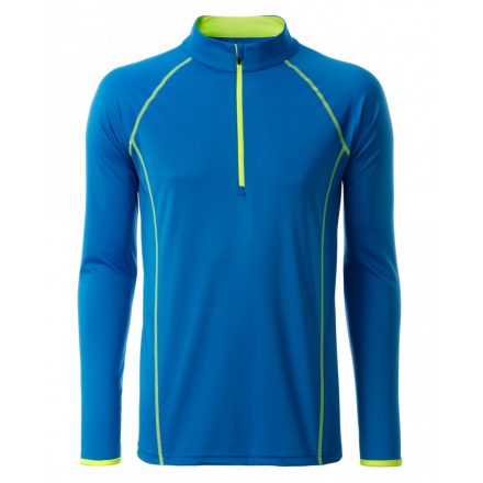 James&Nicholson J&N Men's Sportsshirt hosszú ujjú póló JN498 bright-blue/bright-yellow L