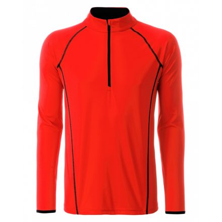 James&Nicholson J&N Men's Sportsshirt hosszú ujjú póló JN498 bright-orange/black L