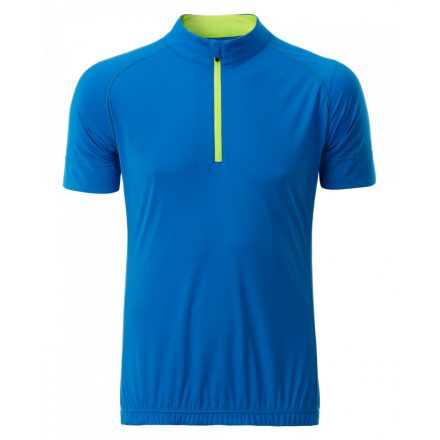 James&Nicholson J&N Men's Bike-T Half Zip póló JN514 bright-blue/bright-yellow 3XL