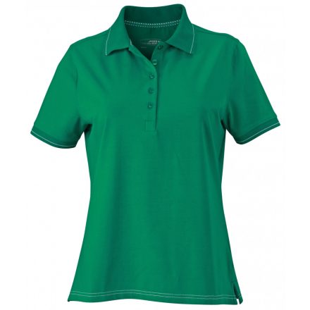 James&Nicholson J&N Ladies' Elastic Polo női galléros póló JN568 irish-green/white L