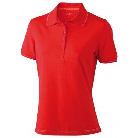 James&Nicholson J&N Ladies' Elastic Polo női galléros póló JN568 red/white L