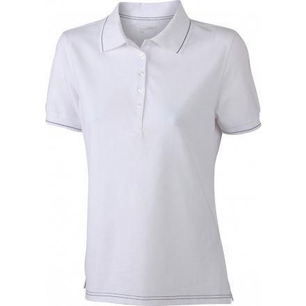 James&Nicholson J&N Ladies' Elastic Polo női galléros póló JN568 white/black L