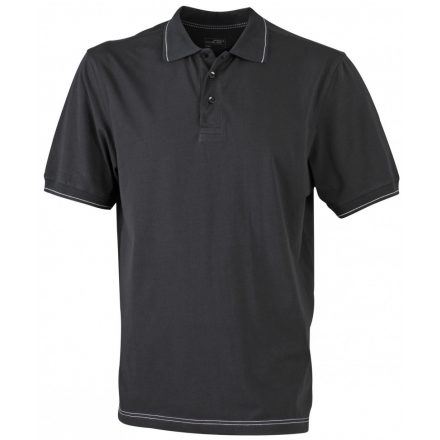 James&Nicholson J&N Men's Elastic Polo galléros póló JN569 black/white 3XL