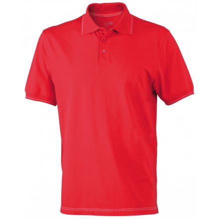 James&Nicholson J&N Men's Elastic Polo galléros póló JN569 red/white 3XL