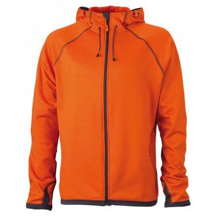 James&Nicholson Hooded Fleece kapucnis pulóver JN571 dark-orange/carbon 3XL