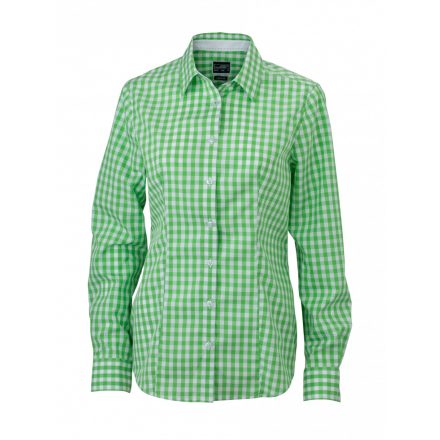 James&Nicholson J&N Ladies' Checked Blouse JN616 green/white XS