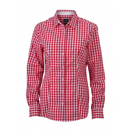 James&Nicholson J&N Ladies' Checked Blouse JN616 red/white XS