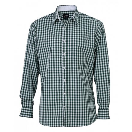 James&Nicholson J&N Men's Checked Shirt JN617 forest-green/white 3XL