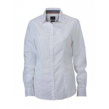 James&Nicholson J&N Ladies' Plain Shirt JN618 white/black-white L