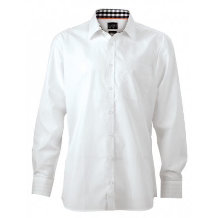 James&Nicholson J&N Men's Plain Shirt JN619 white/black-white 3XL