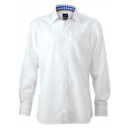 James&Nicholson J&N Men's Plain Shirt JN619 white/royal-white 3XL