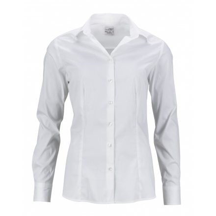 James&Nicholson J&N Slim Fit hosszú ujjú női blúz JN645 white L