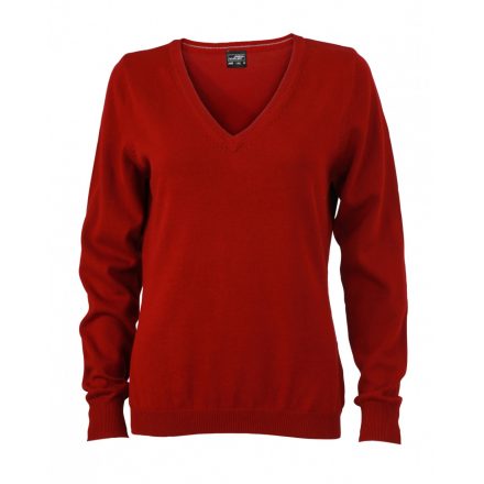 James&Nicholson J&N Ladies' V-Neck Pullover JN658 bordeaux XS