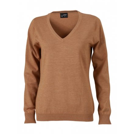 James&Nicholson J&N Ladies' V-Neck Pullover JN658 camel XS