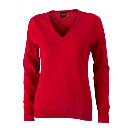 James&Nicholson J&N Ladies' V-Neck Pullover JN658 red L