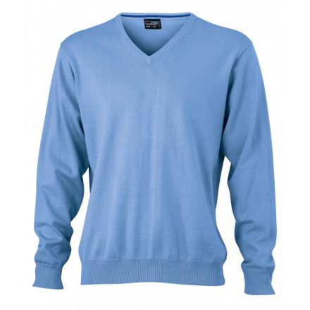 James&Nicholson J&N Men's V-Neck Pullover JN659 glacier-blue 3XL