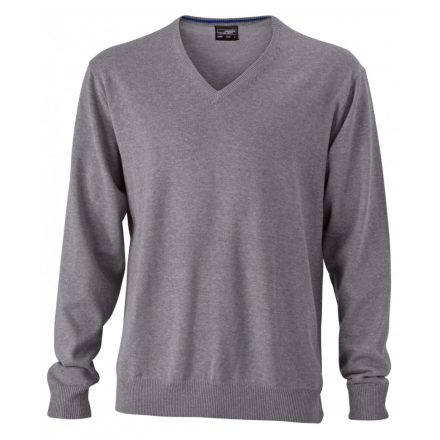 James&Nicholson J&N Men's V-Neck Pullover JN659 grey-heather 3XL