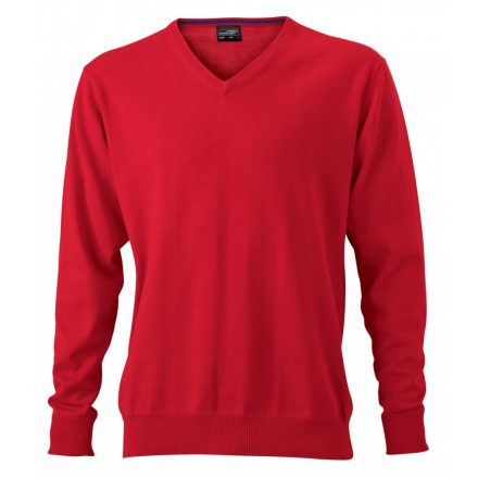 James&Nicholson J&N Men's V-Neck Pullover JN659 red 3XL