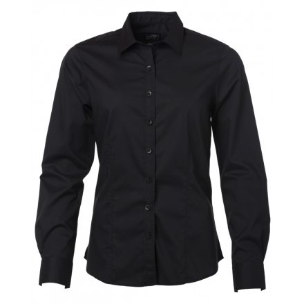 James&Nicholson Hosszú ujjú poplin blúz JN677 black L