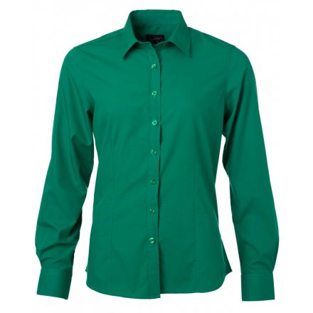 James&Nicholson Hosszú ujjú poplin blúz JN677 Irish-green 3XL