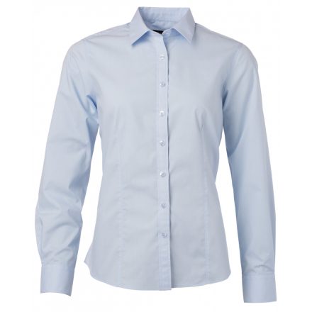 James&Nicholson Hosszú ujjú poplin blúz JN677 light-blue 3XL