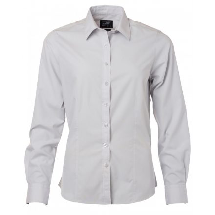 James&Nicholson Hosszú ujjú poplin blúz JN677 light-grey L