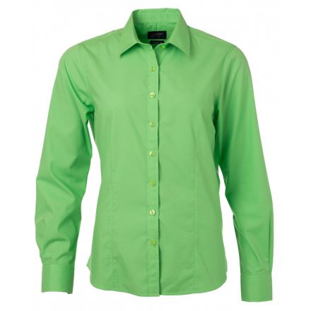 James&Nicholson Hosszú ujjú poplin blúz JN677 lime-green 3XL