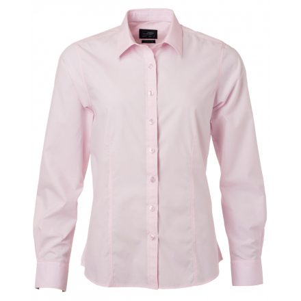 James&Nicholson Hosszú ujjú poplin blúz JN677 light-pink 3XL